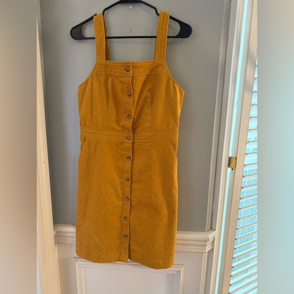 J. Crew Dresses & Skirts - J. Crew Mustard Ribbed Corduroy Buttoned Mini Sundress